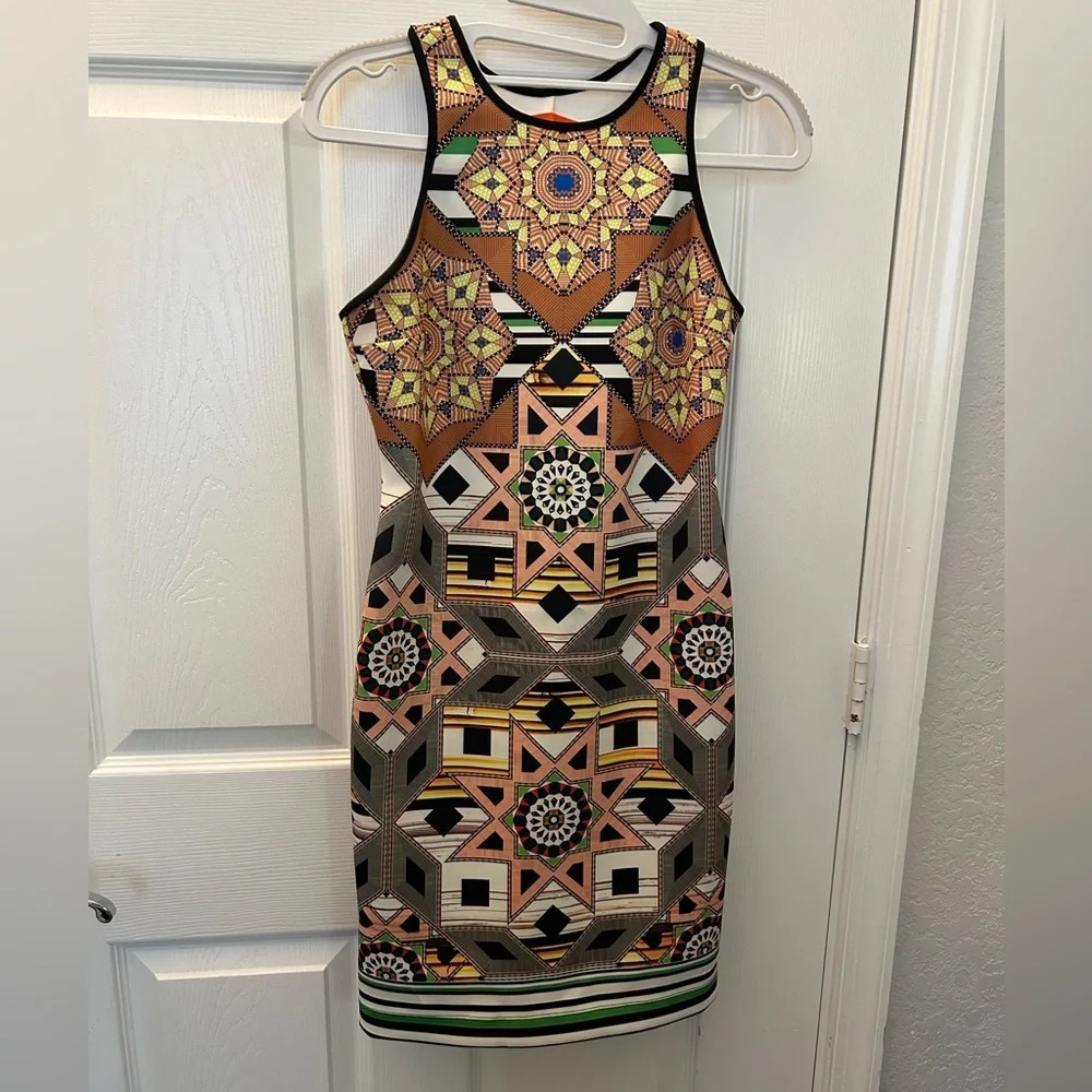 Clover Canyon Sleeveless Bodycon Neoprene Mini Dress Womens Sz Medium Made in US